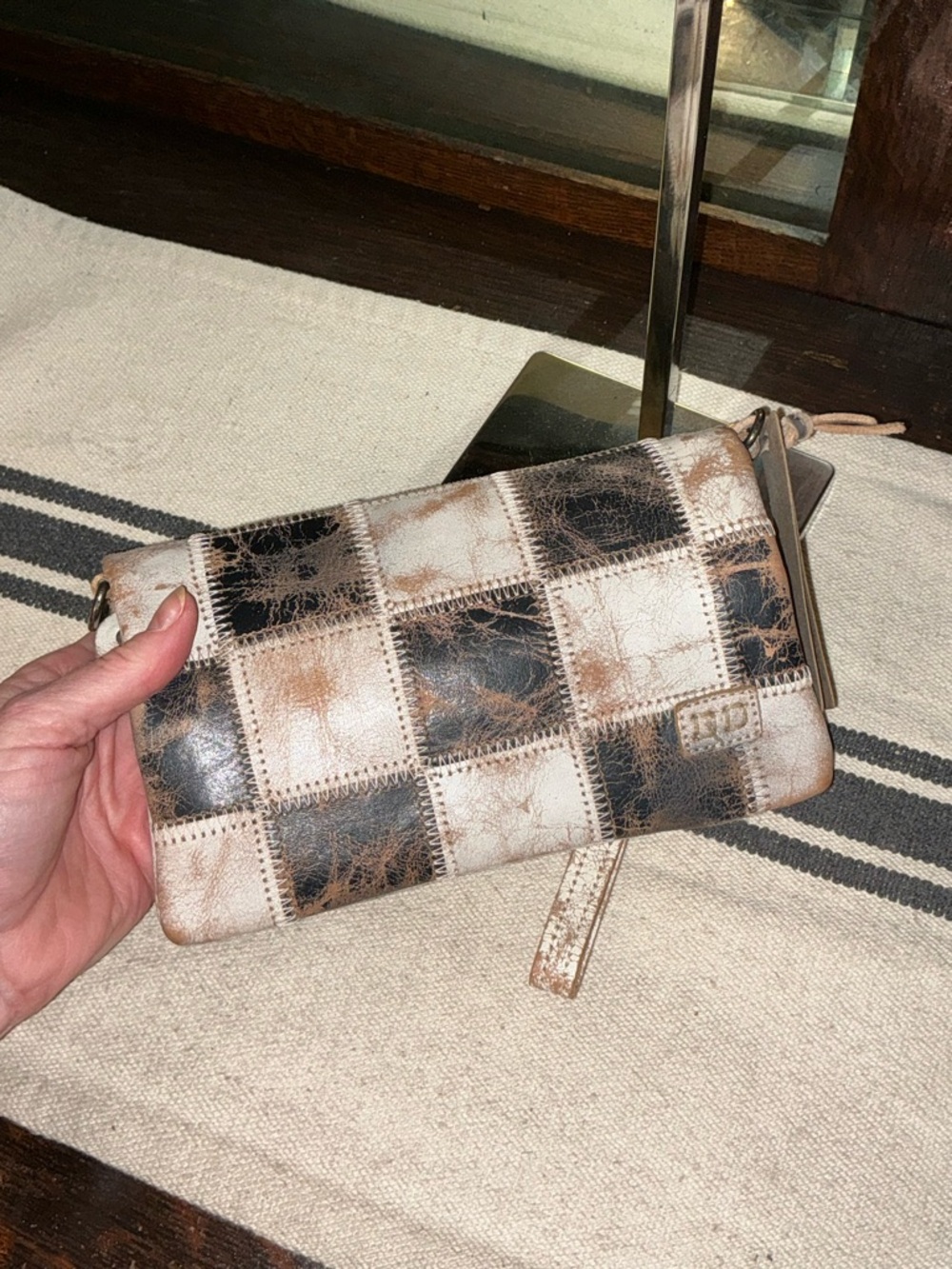 NWT Bed Stu Cadence PW Wallet Wristlet Crossbody Bag  Black Nectar Lux MSRP $198 - Picture 9 of 13